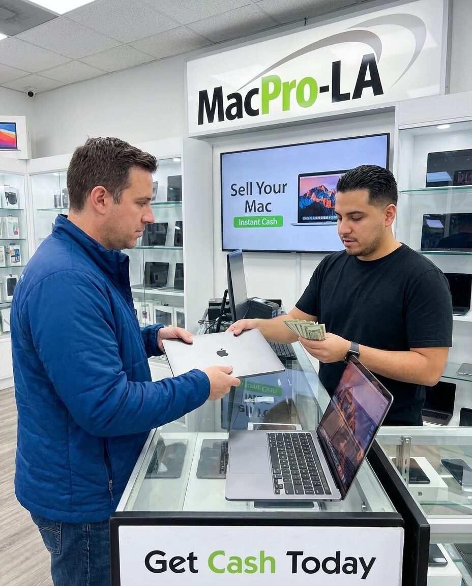MacPro-LA Hollywood counter during an in-store Mac sale