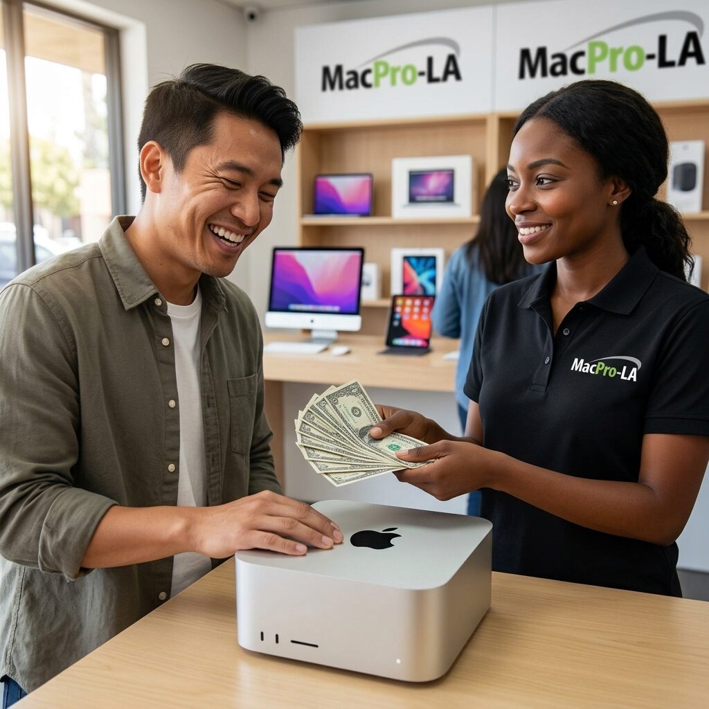 Mac Studio shown for the Downtown LA seller payout section