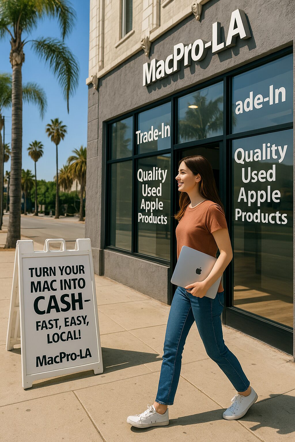 MacBook Air shown for the Downtown LA seller payout section